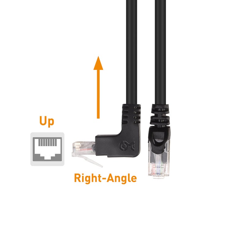 Cable Matters 10Gbps Combo-Pack 90 Degree Cat 6 Ethernet Cable - 7ft, Cat6 Right Angle Ethernet Cable (Right Angle Up and Down Connectors) - Image 4